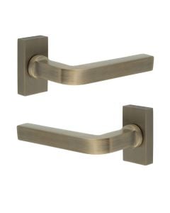 CR-104 Antique Brass Multi Point Rectangular Rose Door Handle CR-104D4AB by Frelan