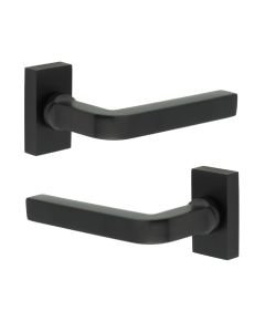 CR-104 Black Multi Point Rectangular Rose Door Handle CR-104D4MB by Frelan