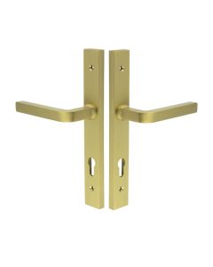 CR-104 Satin Brass Multi Point Backplate Door Handle CR-104G4SB by Frelan