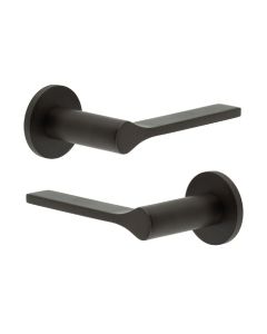 CR-105 Dark Bronze Door Handle on Sprung Round Rose CR-105A1DB by Frelan