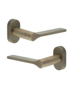 CR-105 Antique Brass Multi Point Oval Rose Door Handle CR-105C4AB by Frelan