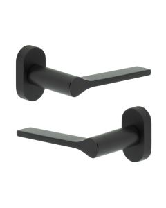 CR-105 Black Multi Point Oval Rose Door Handle CR-105C4MB by Frelan
