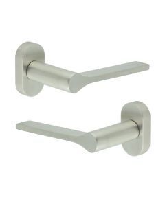 CR-105 Satin Stainless Steel Multi Point Oval Rose Door Handle CR-105C4SSS by Frelan