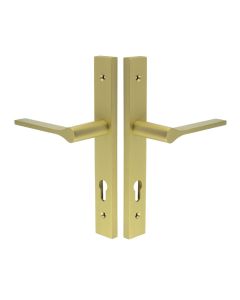 CR-105 Satin Brass Multi Point Backplate Door Handle CR-105G4SB by Frelan