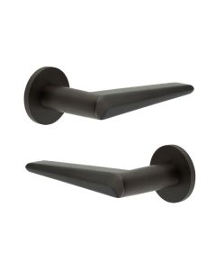 CR-107 Dark Bronze Door Handle on Sprung Round Rose CR-107A1DB by Frelan