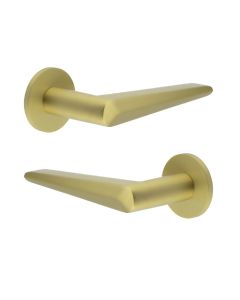 CR-107 Satin Brass Fixed Dead Door Handle CR-107A3SB by Frelan