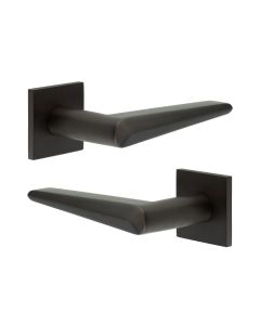 CR-107 Dark Bronze Door Handle on Sprung Square Rose CR-107B1DB by Frelan