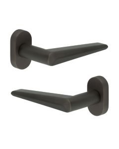 CR-107 Dark Bronze Multi Point Oval Rose Door Handle CR-107C4DB by Frelan
