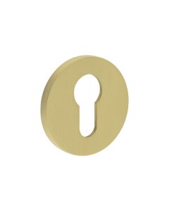 CR-S10 Satin Brass Euro Keyway Round Rose Escutcheon CR-S10SB by Frelan