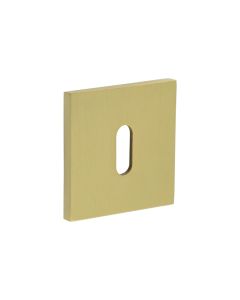 CR-T10 Satin Brass Standard Keyway Square Rose Escutcheon CR-T10SB by Frelan