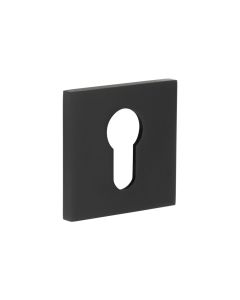 CR-T10 Black Euro Keyway Square Rose Escutcheon CR-U10MB by Frelan
