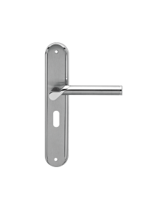 Karcher Design CRL38 - Renovation Long plate Starlight, Door Handle in chrome / satin nickel, standard keyhole, Lock Centres 57 mm, Size 242 mm x 46,5 mm x 10 mm,