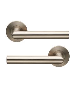 Eurospec CSL1192/6SSS Treviri 19mm Dia. Mitred Lever On Concealed Fix Slim Round Rose G304 52mm Satin Stainless Steel