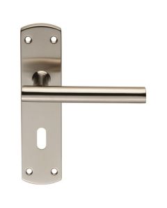 Eurospec Steelworx Mitred - T Csl Lever On Backplate - Lock 57Mm C/C 172 X 44Mm - Satin Satin Stainless Steel CSLP1164P/SSS