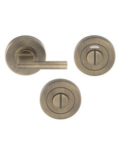 Eurospec Steelworx Turn & Release On Concealed Fix Round Rose With/Without Indicator Antique Brass CST1025AB