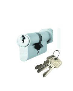 Eurospec CYA74360SC Euro Cylinder & Turn 60mm Ka1 Satin Chrome