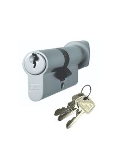 Eurospec CYA74370SC Euro Cylinder/Turn 70mm Ka1 (Architectural) Satin Chrome