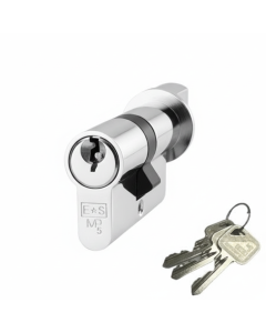 Eurospec CYB7433555PC Euro Cylinder & Turn 35/55mm 90mm Overall - Ka Polished Chrome