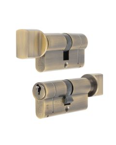 Eurospec CYF77370AB Mpx6 Euro Cylinder & Turn 70mm Master Keyed Workshop Antique Brass