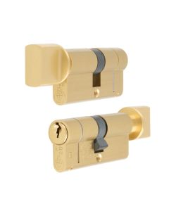 Mpx6 70Mm Euro Cylinder & Turn - Ktd Satin Brass CYF71370SB