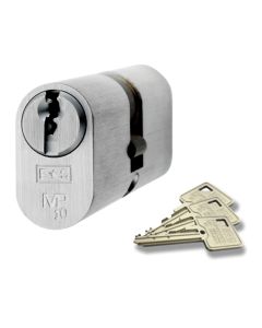 Eurospec CYG72280SC/KD Mp10 80Mm Oval Double Cylinder - Ktd Satin Chrome
