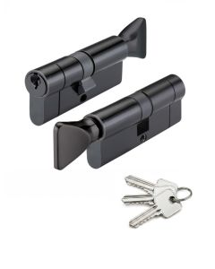 IRONZONE Architectural Euro Profile Cylinder 60mm 30/30 Double Keyed Alike Black