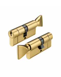 IRONZONE Architectural Euro Profile Cylinder 70mm 35/35 with Turn Keyed To Differ Satin Brass