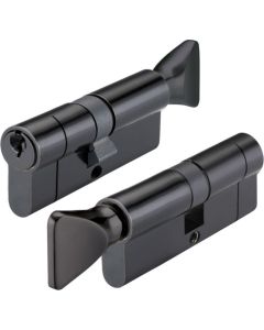 IRONZONE Architectural Euro Profile Cylinder 70mm 35/35 with Turn Keyed To Differ Black