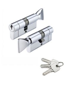 IRONZONE Architectural Euro Profile Cylinder 70mm 35/35 with Turn Master Keyed Polished Chrome