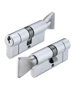 IRONZONE Architectural Euro Profile Cylinder 70mm 35/35 with Turn Master Keyed Satin Chrome Chrome