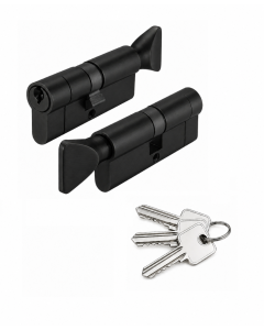 IRONZONE Architectural Euro Profile Cylinder 90mm 45/45 with Turn Keyed Alike Black
