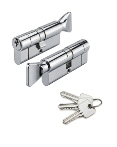 IRONZONE Architectural Euro Profile Cylinder 90mm 45/45 Double Keyed To Differ Polished Chrome