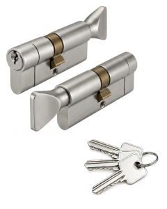 IRONZONE Architectural Euro Profile Cylinder 90mm 45/45 with Turn Keyed Alike Satin Chrome