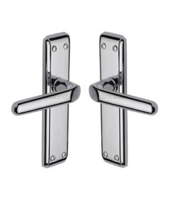 Heritage Brass DEC3010-PC Door Handle Lever Latch Deco Design Polished Chrome finish