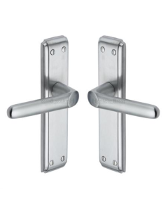 Heritage Brass DEC3010-SC Door Handle Lever Latch Deco Design Satin Chrome finish