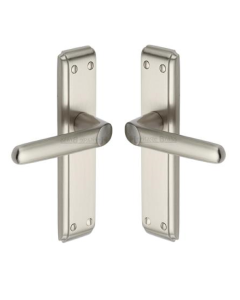 Heritage Brass DEC3010-SN Door Handle Lever Latch Deco Design Satin Nickel finish
