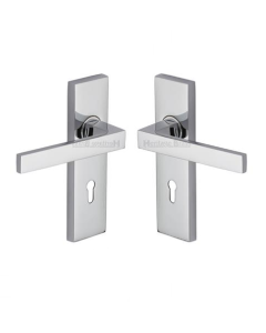 Heritage Brass DEL6000-PC Door Handle Lever Lock Delta Design Polished Chrome finish