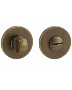 Bathroom Turn and Release with 6mm Slim Round Rose-Matt Antique Brass-Timeless British Design