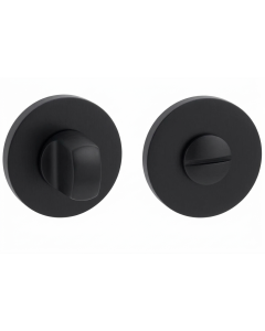 Bathroom Turn and Release with 6mm Slim Round Rose-Matt Black-Timeless British Design
