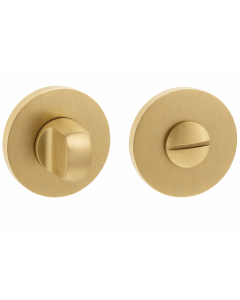 Bathroom Turn and Release with 6mm Slim Round Rose-Matt Satin Brass Timeless - British Design