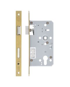 IRONZONE Architectural Din Escape Sash Lock 72mm Centres 60mm Backset Satin Brass