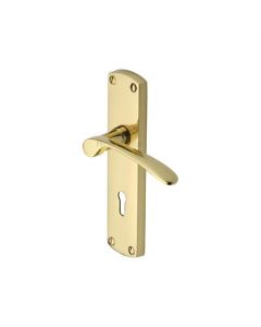 Heritage Brass DIP7800-PB Door Handle Lever Lock Diplomat Design Polished Brass finish