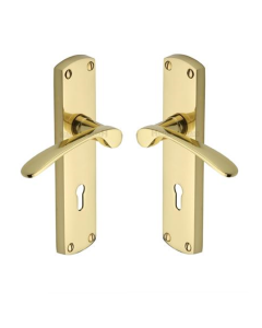 Heritage Brass DIP7800-PB Door Handle Lever Lock Diplomat Design Polished Brass finish