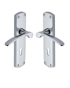 Heritage Brass DIP7800-PC Door Handle Lever Lock Diplomat Design Polished Chrome finish