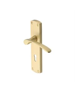 Heritage Brass DIP7800-SB Door Handle Lever Lock Diplomat Design Satin Brass finish