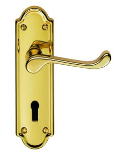Carlisle Brass DL17PVD Ashtead Lever On Backplate - Lock 57mm C/C Stainless Brass