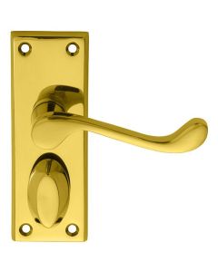 Carlisle Brass DL55WC Victorian Scroll Lever On Backplate - Privacy Polished Brass