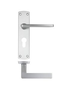 IRONZONE Edge Door Handle On Euro-profile Backplate- Satin Chrome