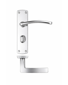 IRONZONE Sleek Door Handle On Bathroom Backplat- Polished Chrome