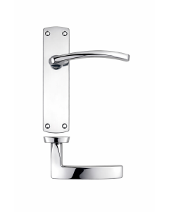 IRONZONE Sleek Door Handle On Latch Backplate- Polished Chrome